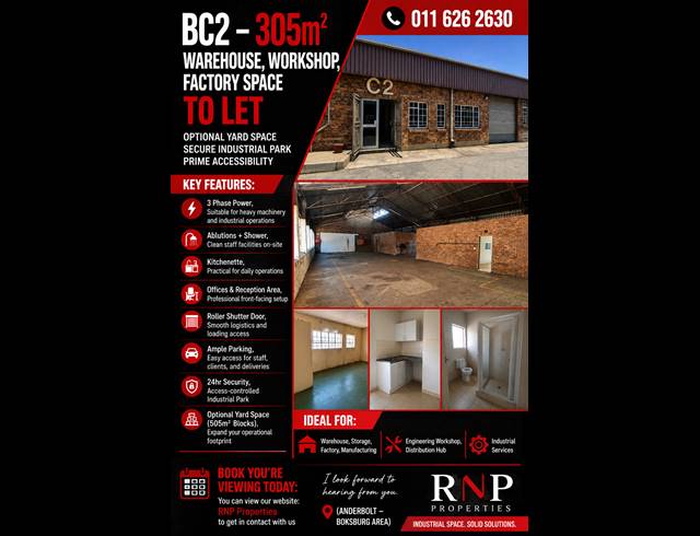 Warehouse property to rent in ANDERBOLT